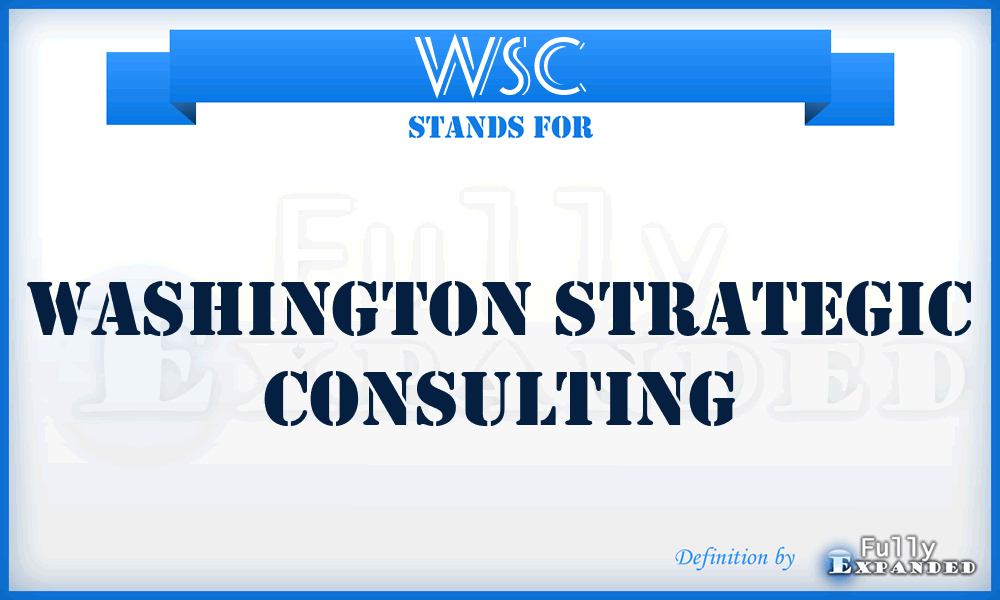 WSC - Washington Strategic Consulting