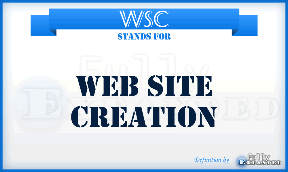 WSC - Web Site Creation