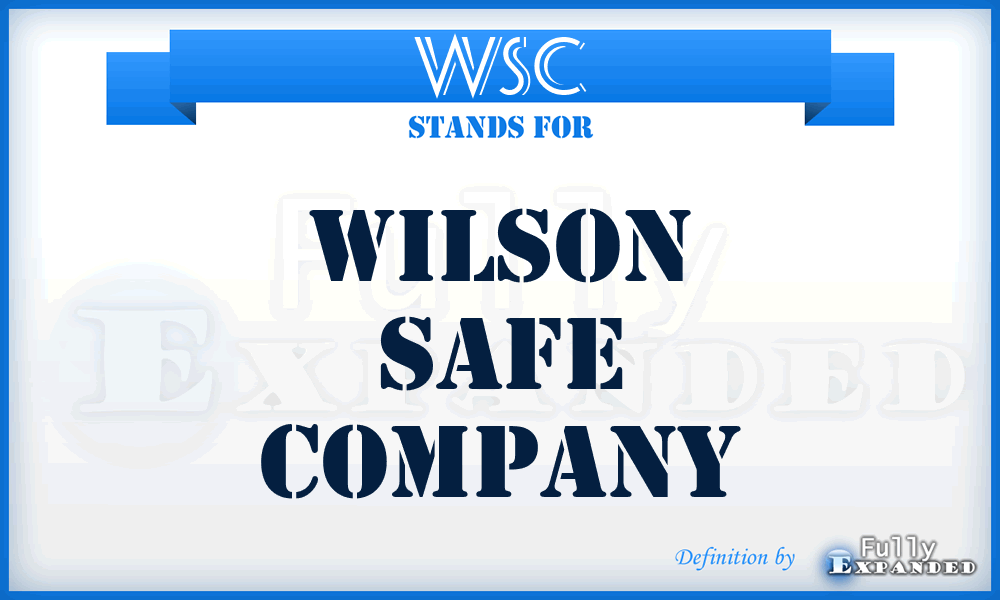 WSC - Wilson Safe Company