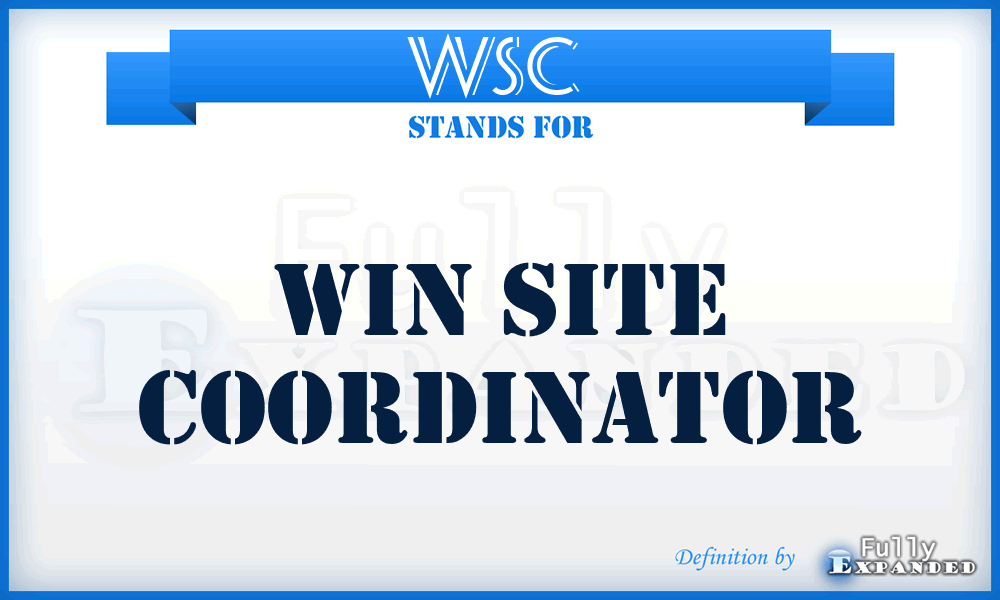 WSC  - WIN site coordinator