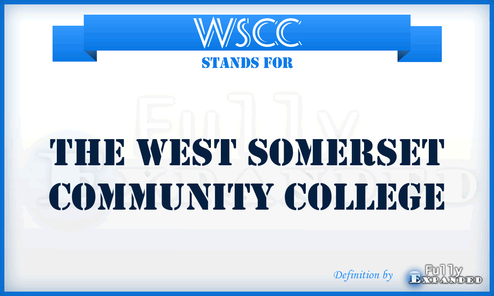 WSCC - The West Somerset Community College