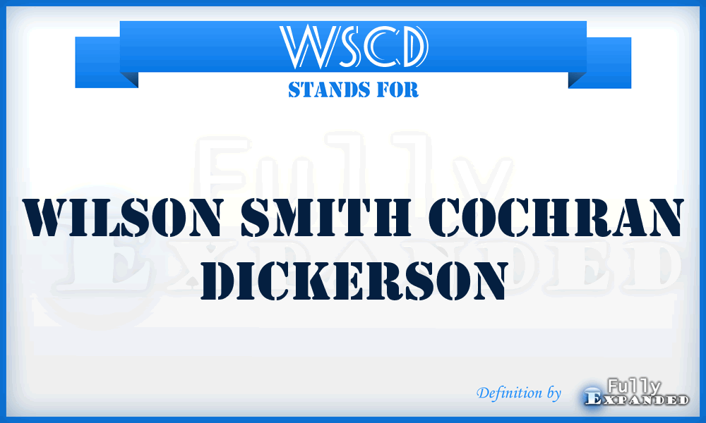 WSCD - Wilson Smith Cochran Dickerson