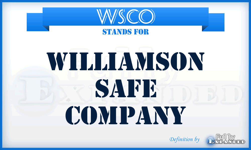 WSCO - Williamson Safe Company
