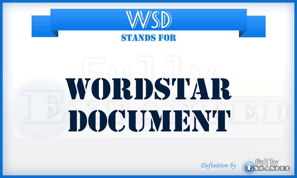 WSD - WordStar Document