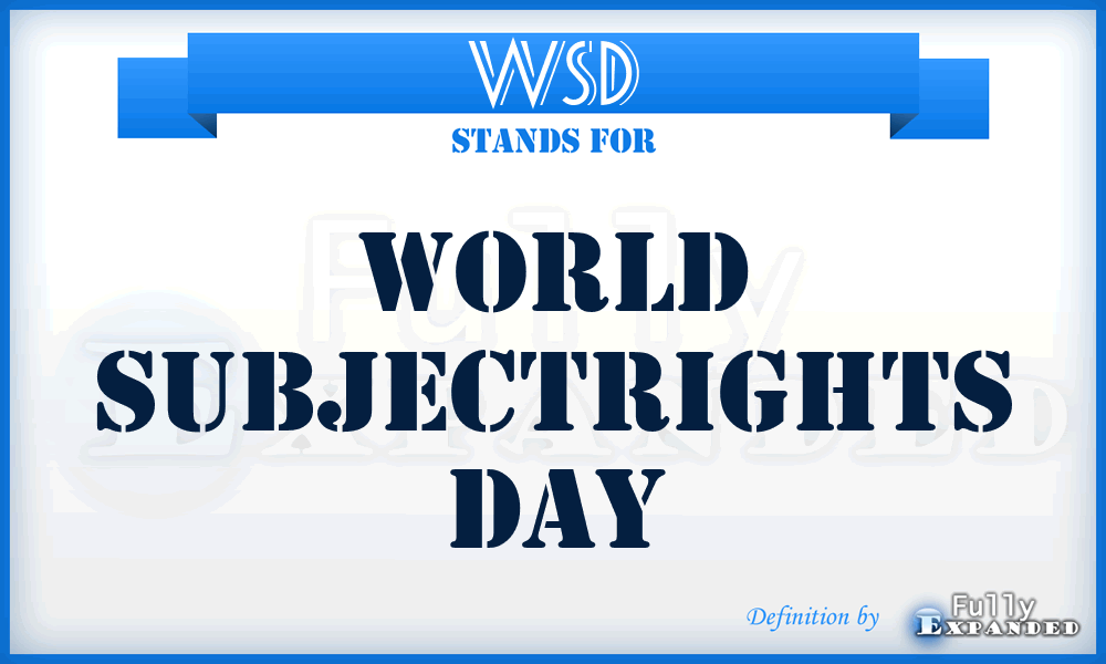 WSD - World Subjectrights Day