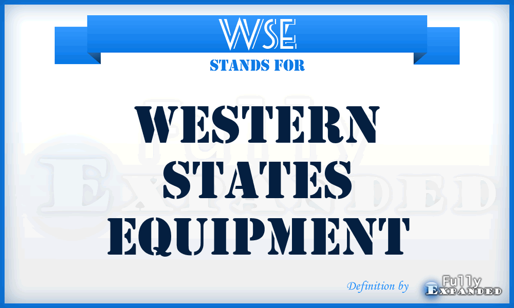 WSE - Western States Equipment