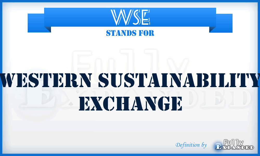 WSE - Western Sustainability Exchange