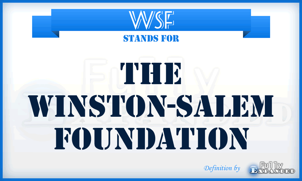 WSF - The Winston-Salem Foundation