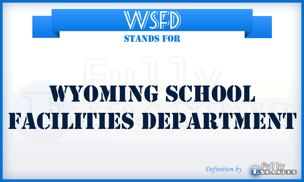 WSFD - Wyoming School Facilities Department