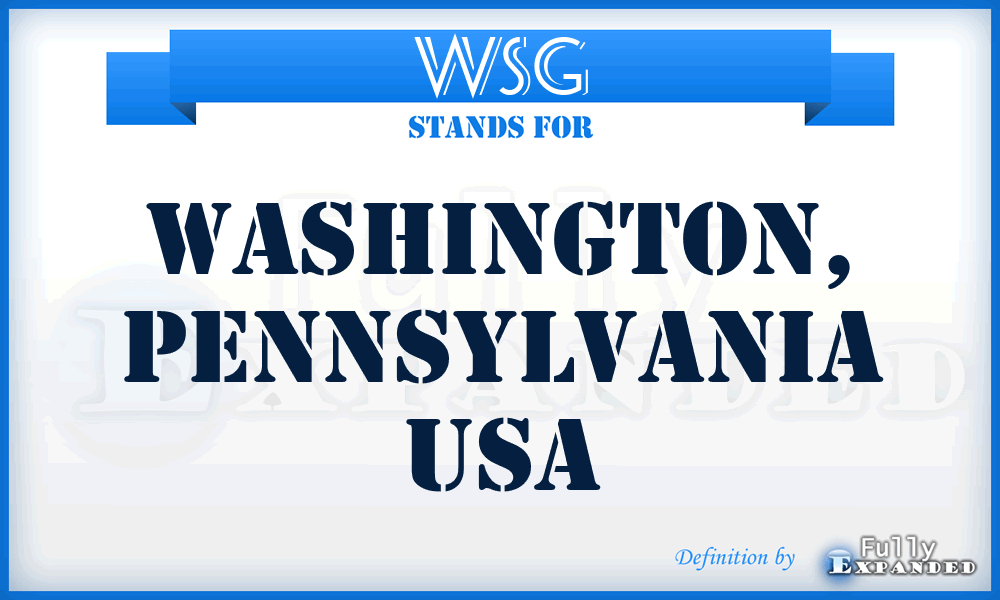 WSG - Washington, Pennsylvania USA