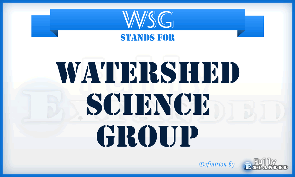 WSG - Watershed Science Group