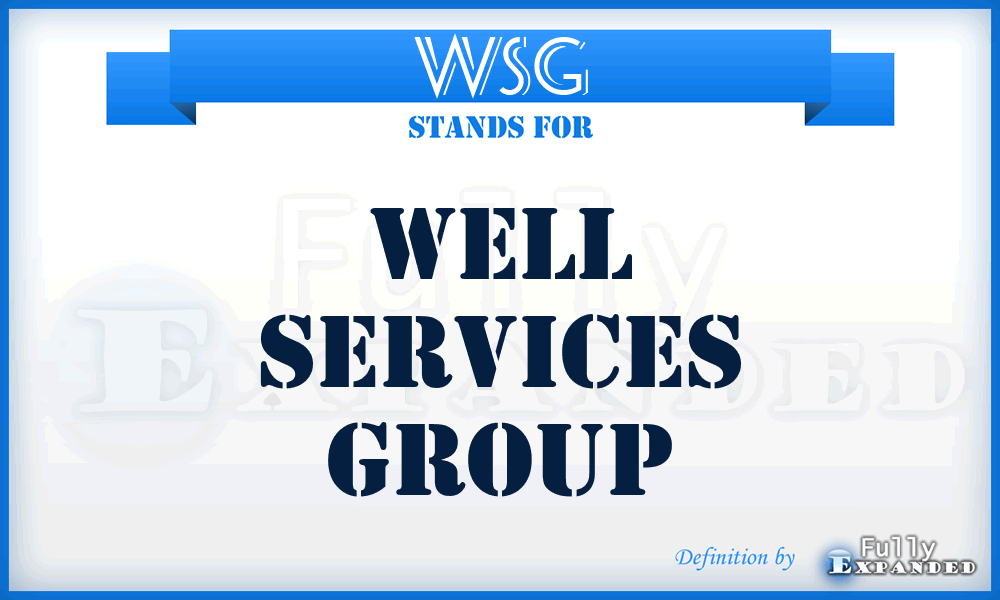 WSG - Well Services Group