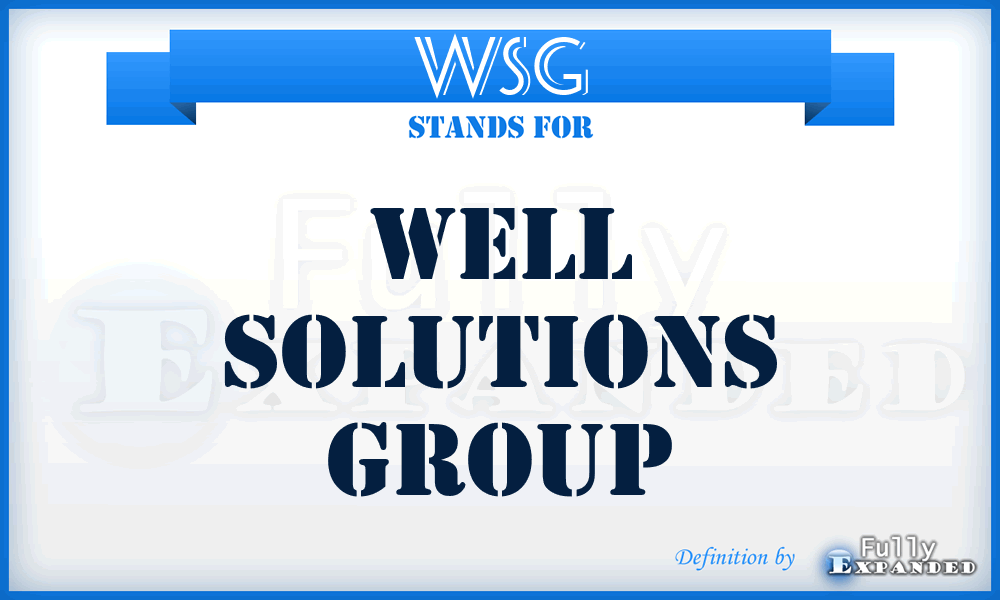 WSG - Well Solutions Group