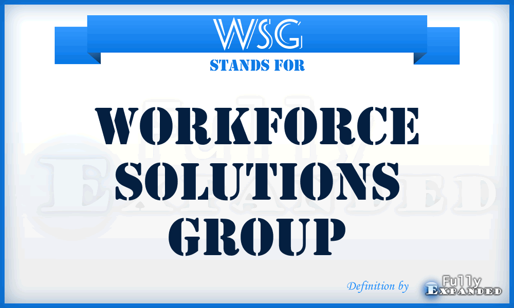 WSG - Workforce Solutions Group