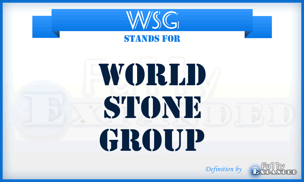 WSG - World Stone Group