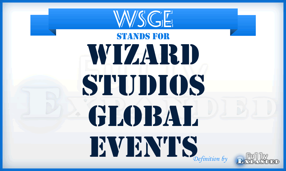 WSGE - Wizard Studios Global Events