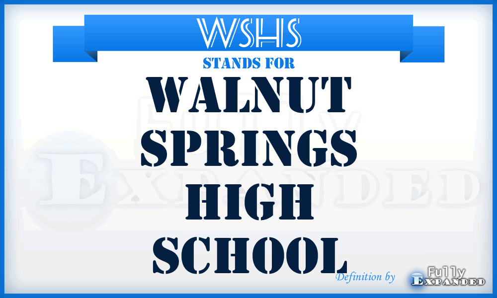 WSHS - Walnut Springs High School