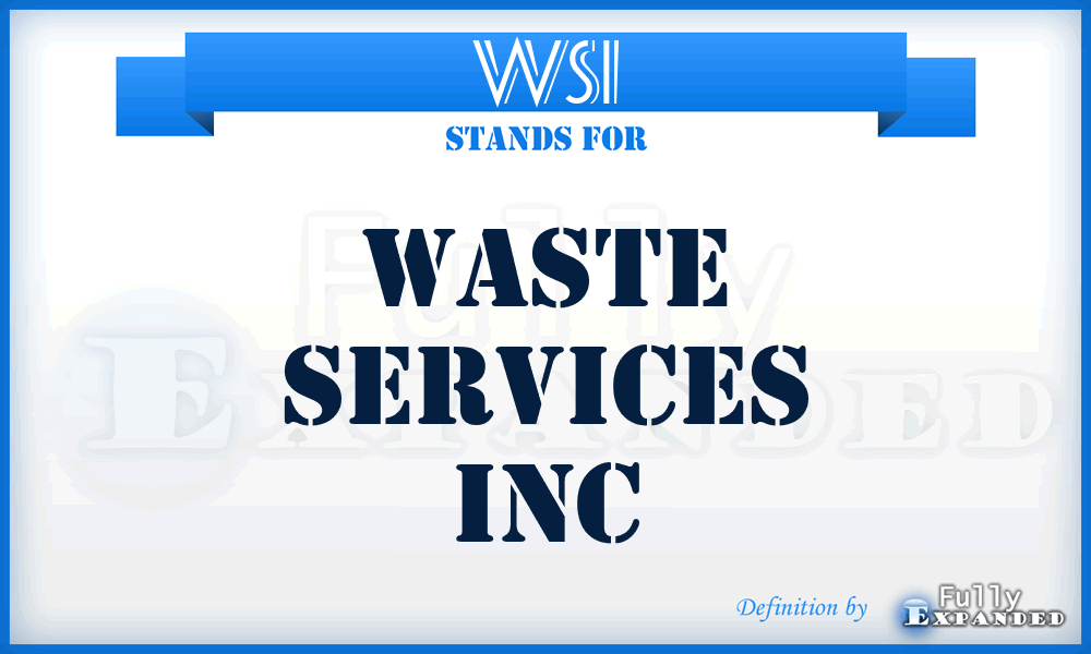 WSI - Waste Services Inc