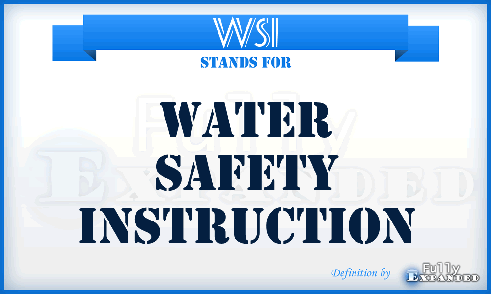 WSI - Water Safety Instruction