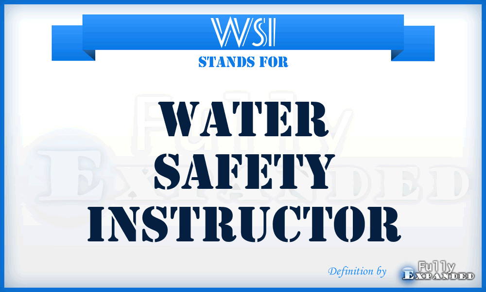 WSI - Water Safety Instructor