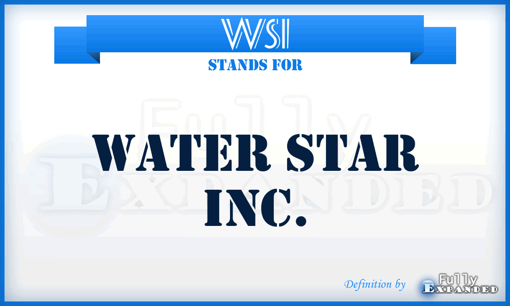 WSI - Water Star Inc.