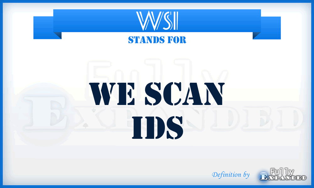 WSI - We Scan Ids