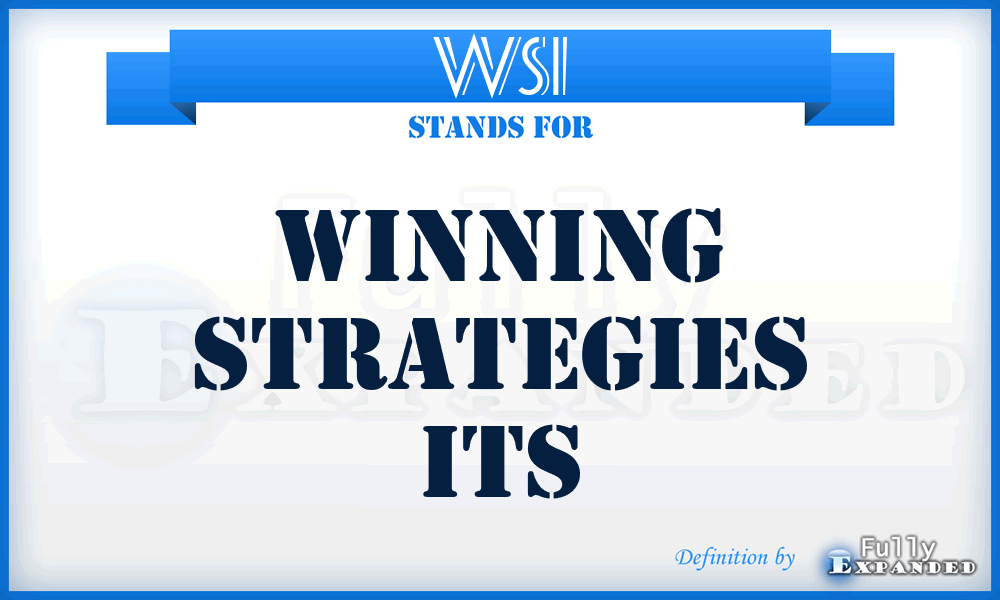 WSI - Winning Strategies Its