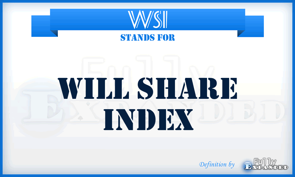WSI - Will Share Index