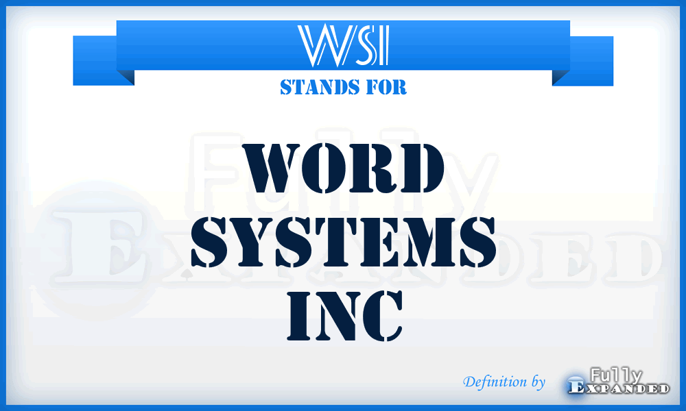 WSI - Word Systems Inc