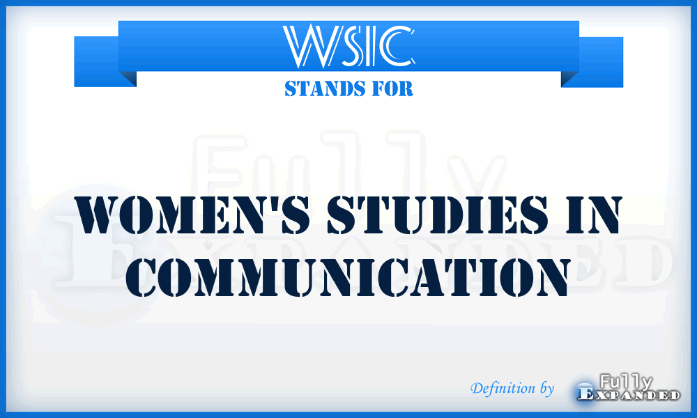 WSIC - Women's Studies in Communication