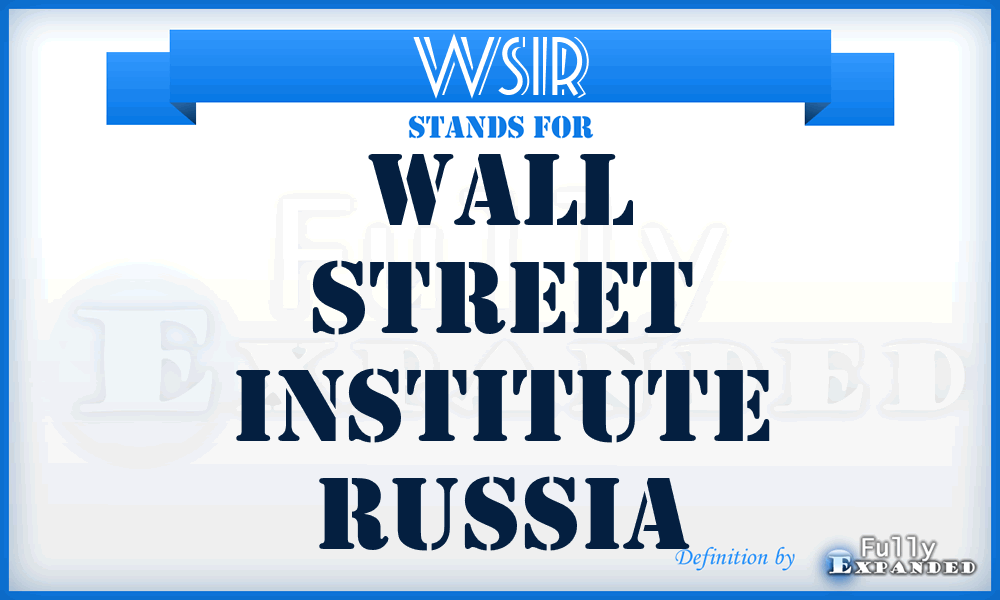 WSIR - Wall Street Institute Russia