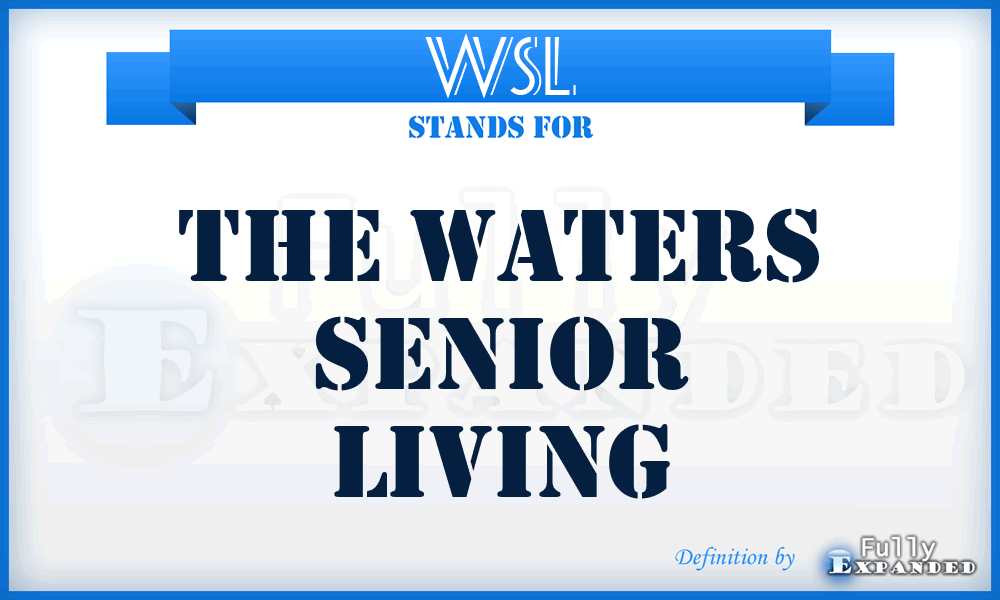 WSL - The Waters Senior Living