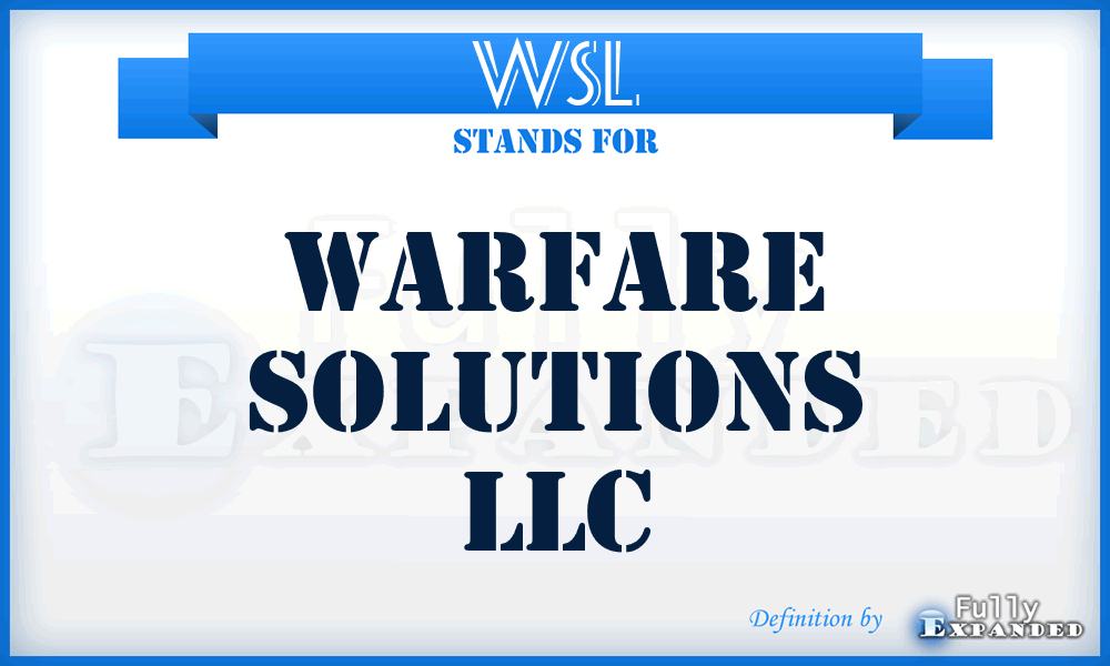 WSL - Warfare Solutions LLC