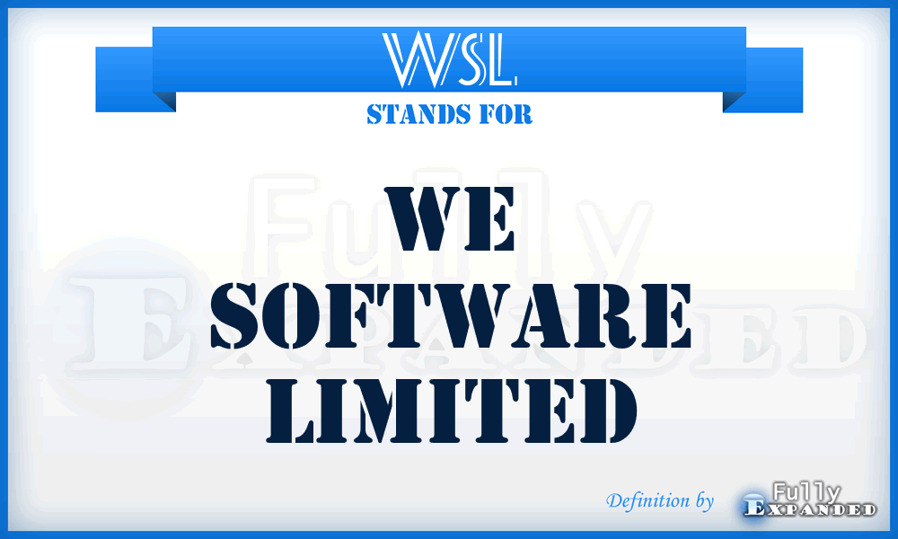 WSL - We Software Limited