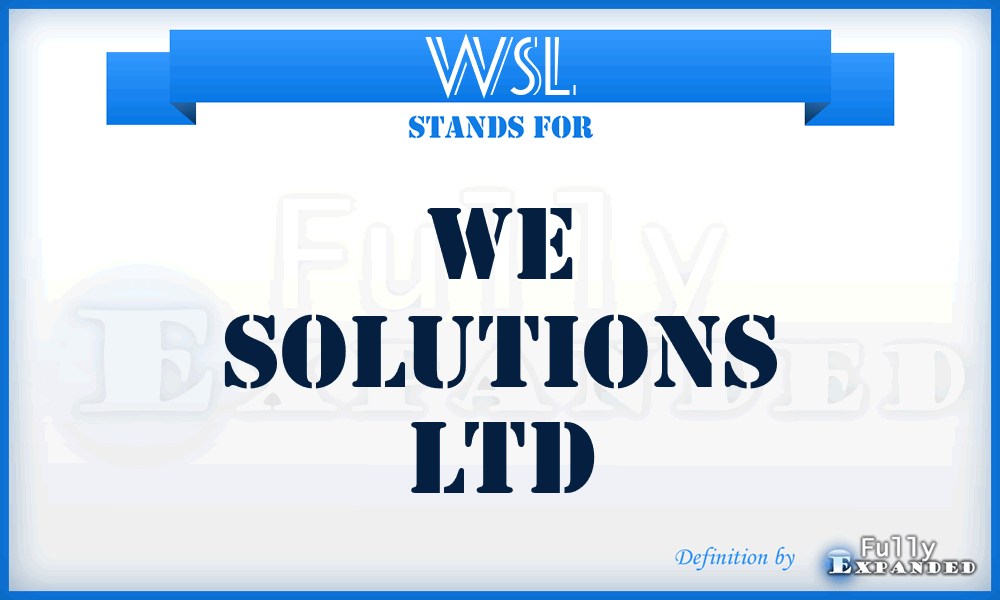 WSL - We Solutions Ltd