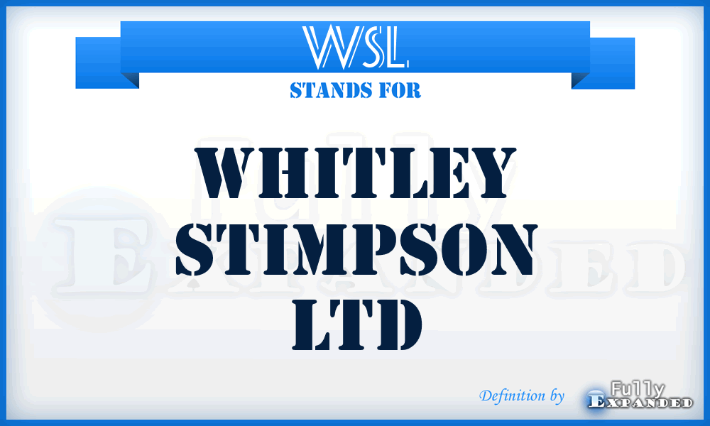 WSL - Whitley Stimpson Ltd