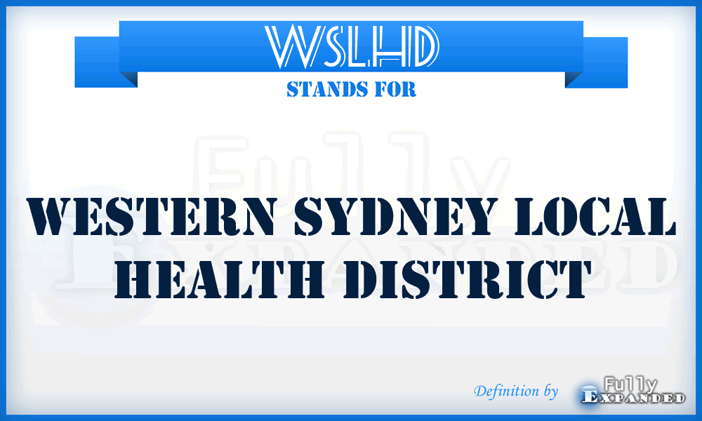 WSLHD - Western Sydney Local Health District