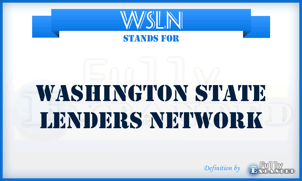 WSLN - Washington State Lenders Network
