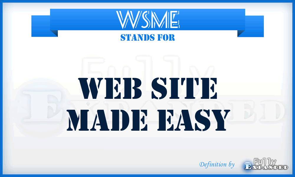 WSME - Web Site Made Easy