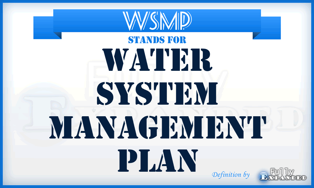 WSMP - Water System Management Plan