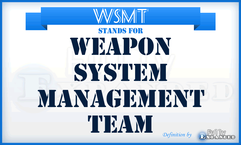 WSMT - Weapon System Management Team