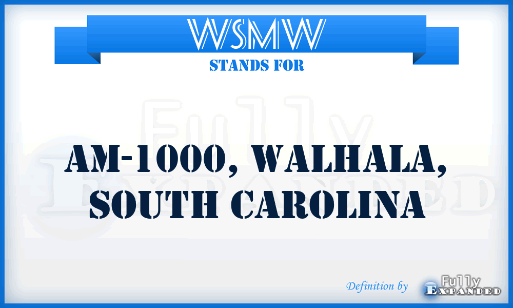 WSMW - AM-1000, WALHALA, South Carolina