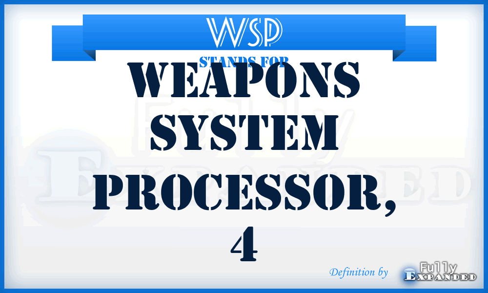 WSP - weapons system processor, 4