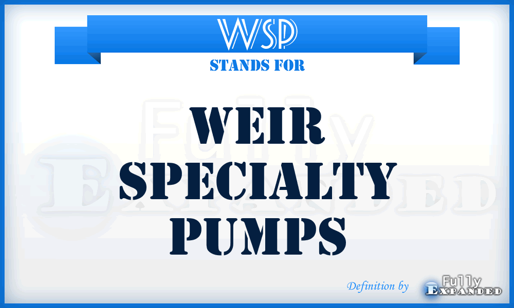 WSP - Weir Specialty Pumps