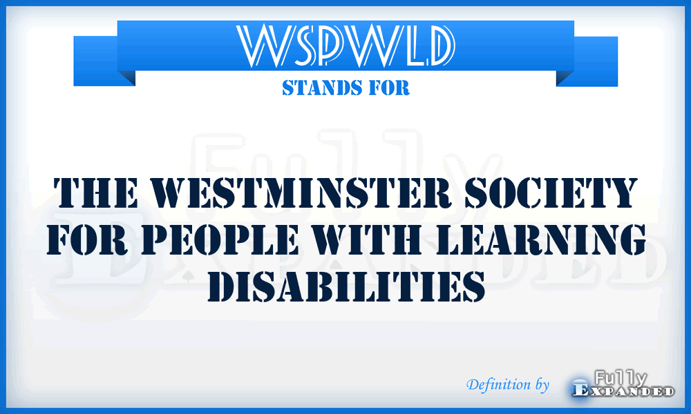 WSPWLD - The Westminster Society for People With Learning Disabilities