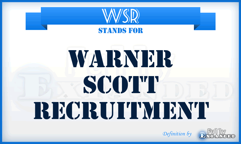 WSR - Warner Scott Recruitment