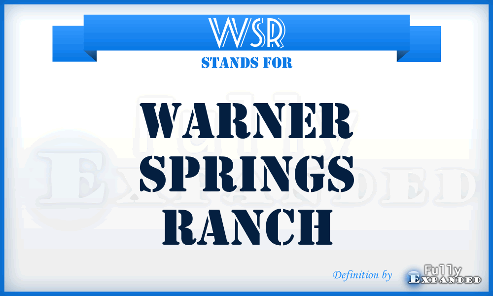 WSR - Warner Springs Ranch