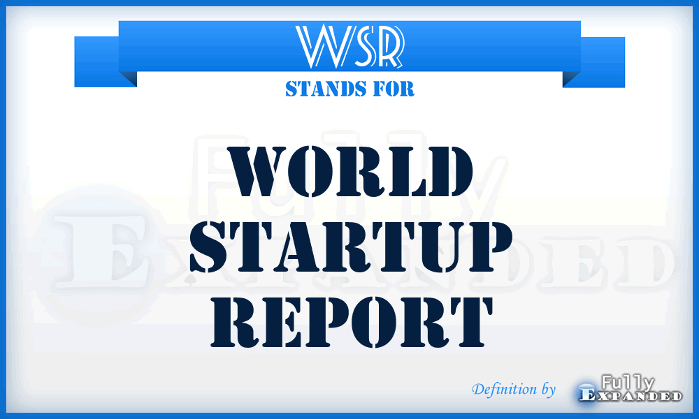 WSR - World Startup Report