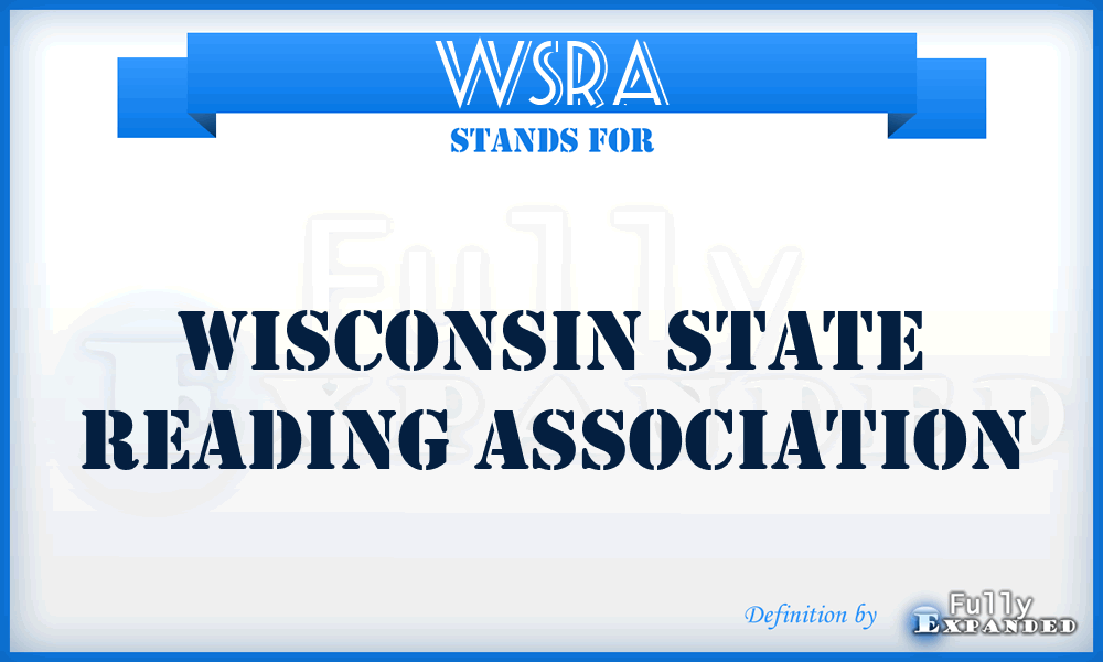 WSRA - Wisconsin State Reading Association