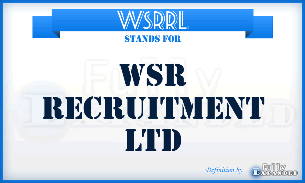 WSRRL - WSR Recruitment Ltd